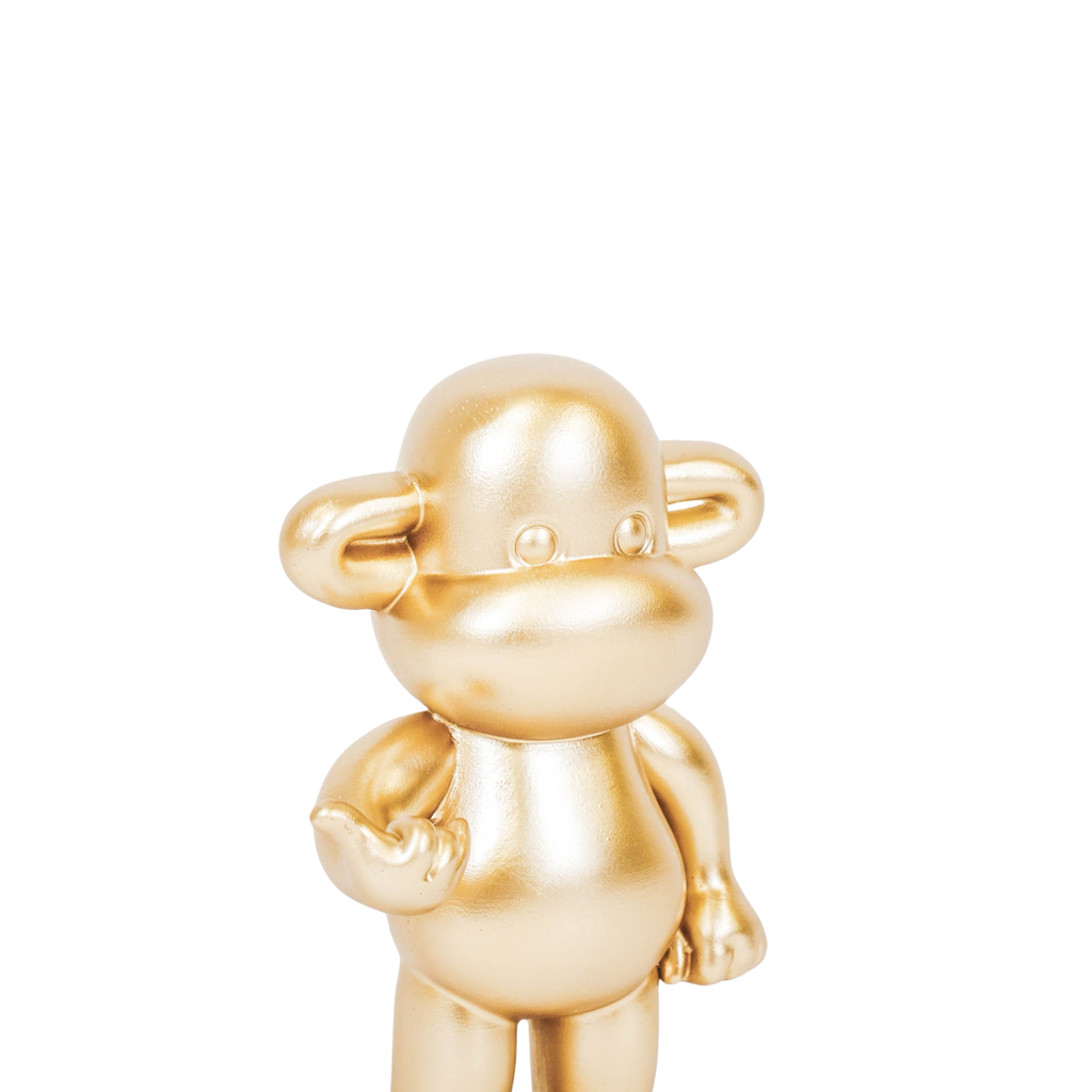 Ornement - Figurine Singe Hang Loose 'La Légende' - Polyrésine - Or - 33x21x50cm