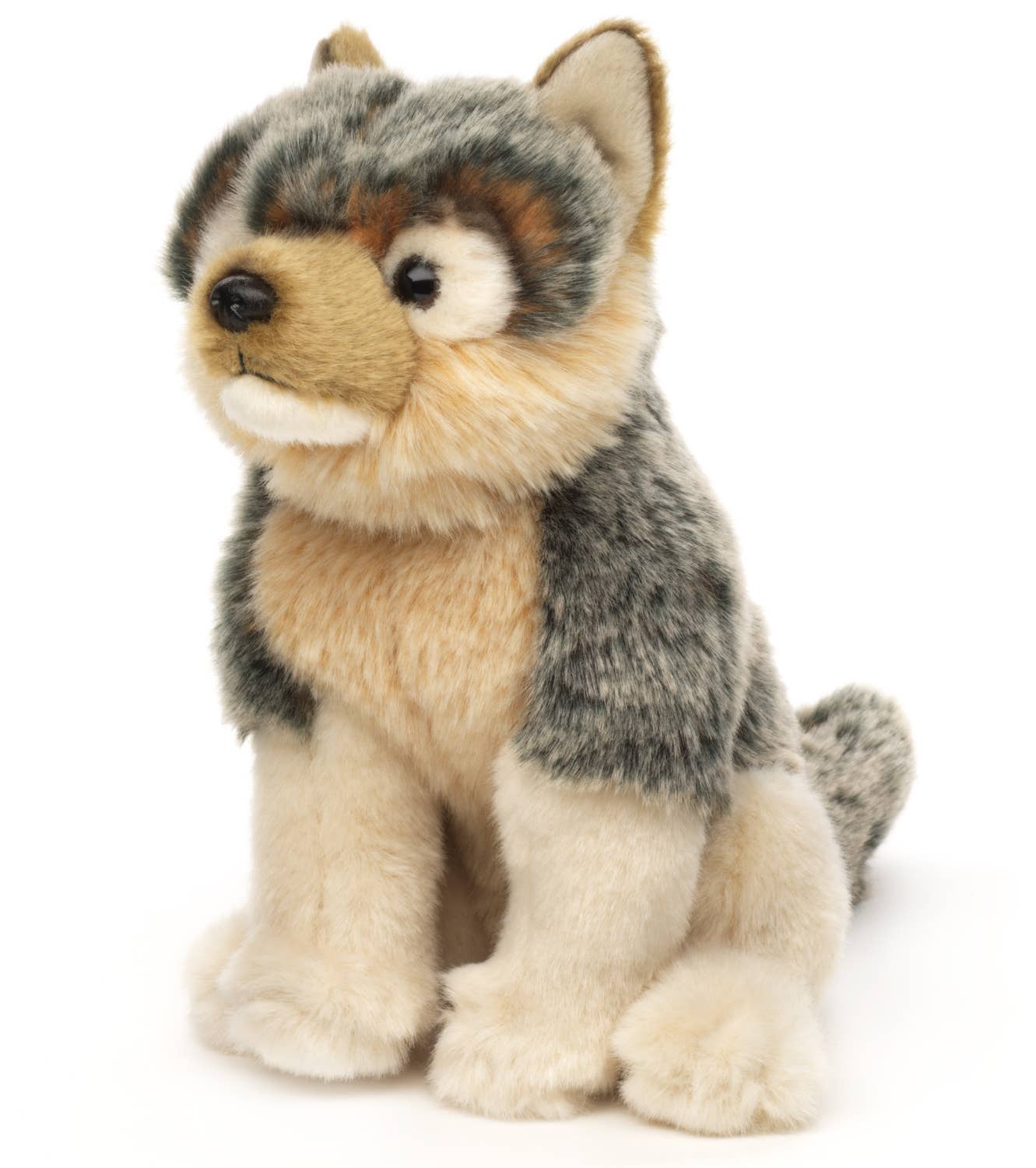 Peluche Louveteau gris, assis Uni Toys