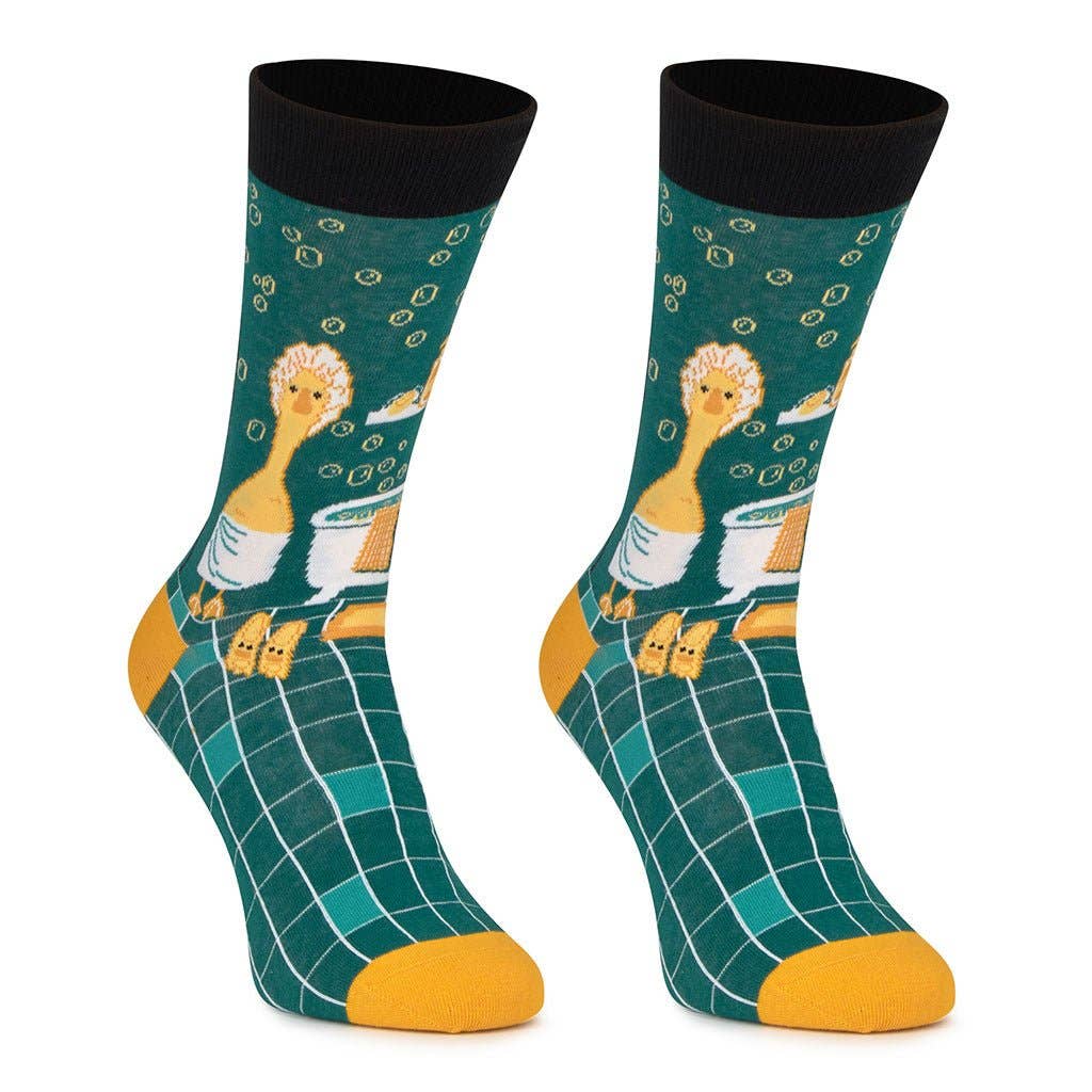 Enten-Socken im Badezimmer