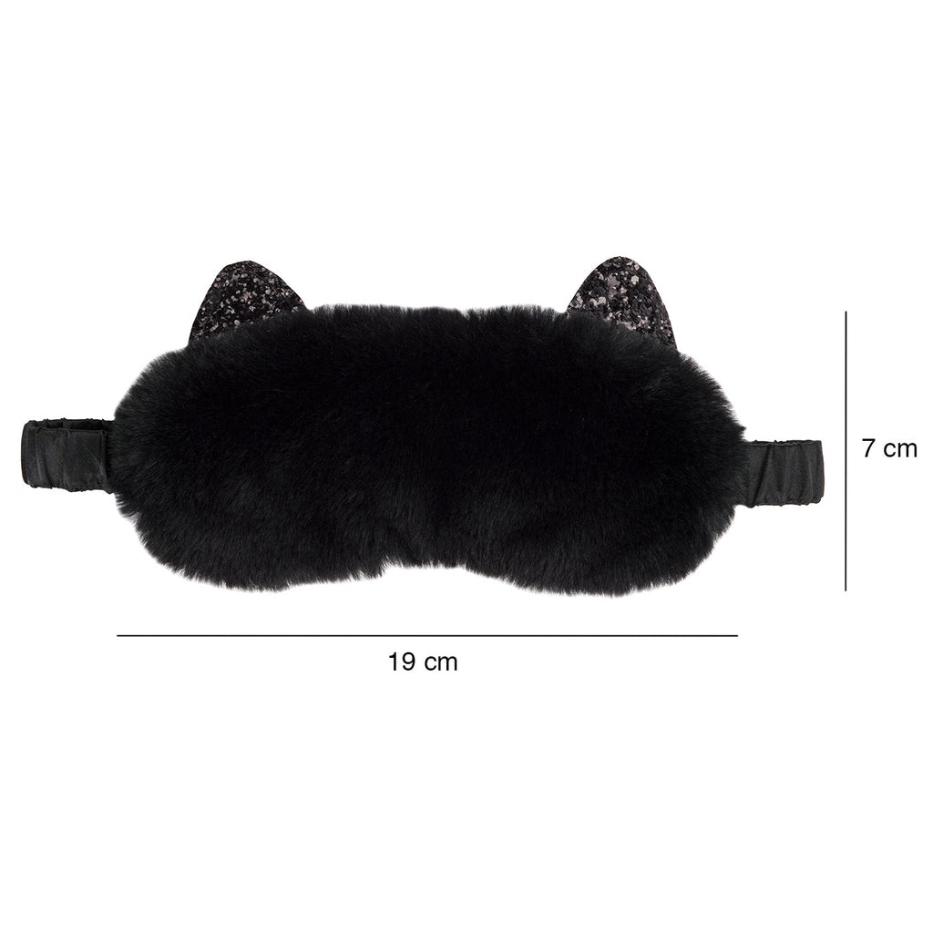 Plush sleep mask – black cat
