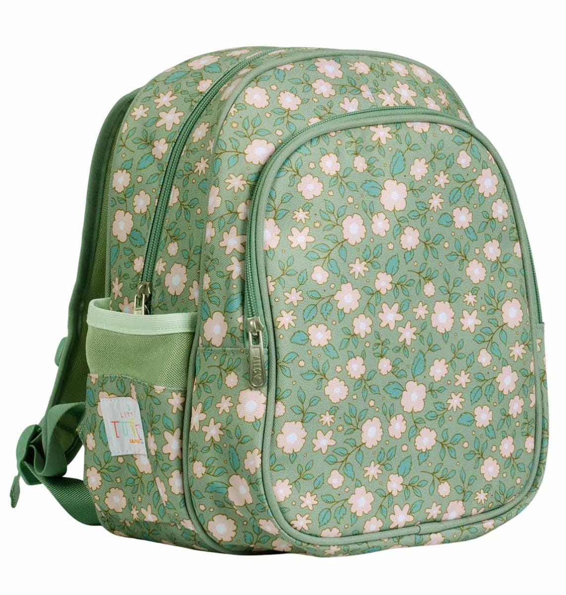 Sac à dos enfant - Fleurs - sauge – vue 3 – A Little Lovely Company