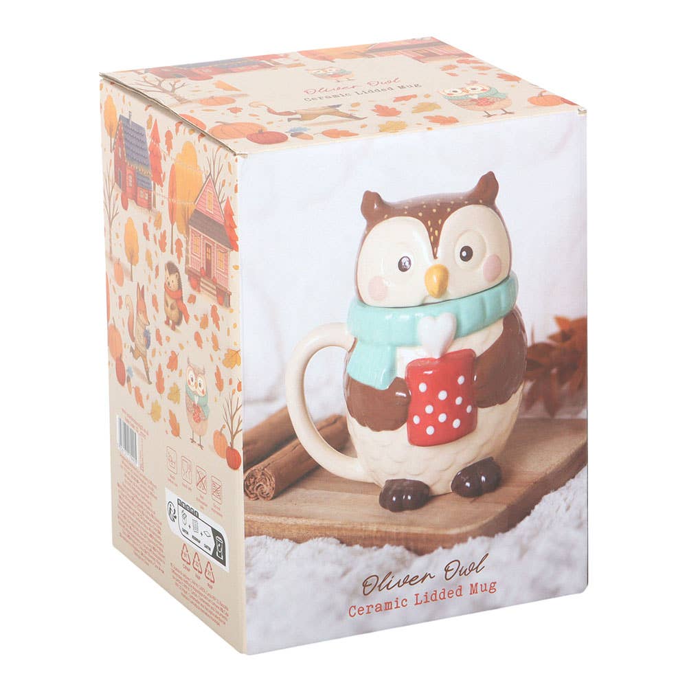 Mug avec couvercle Oliver le hibou