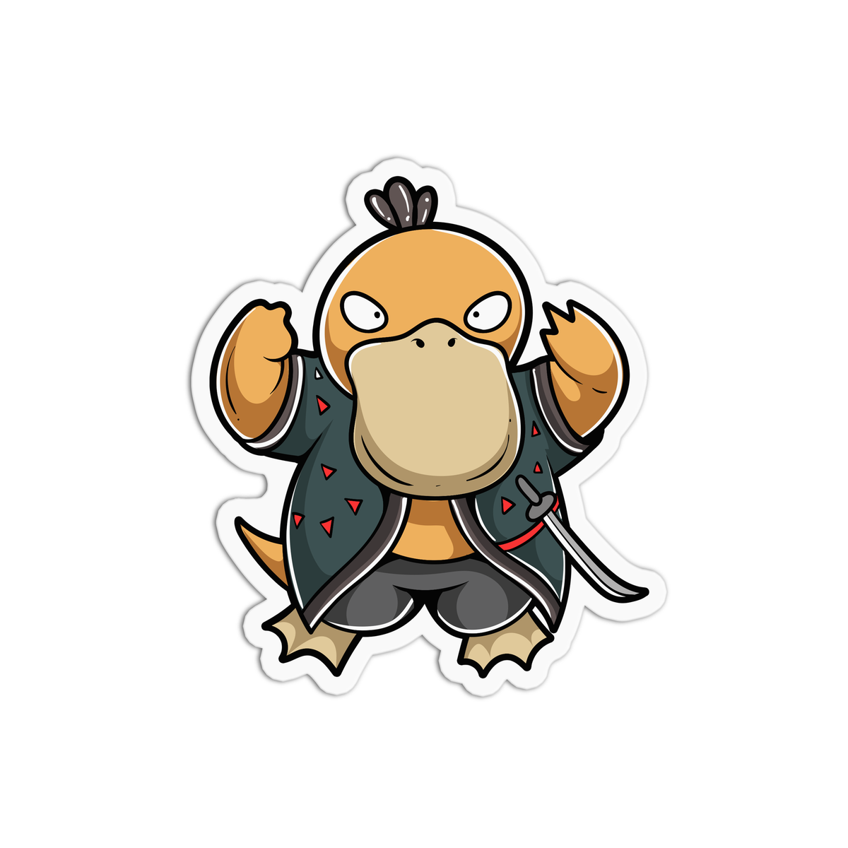 Pato Samurai Pegatina