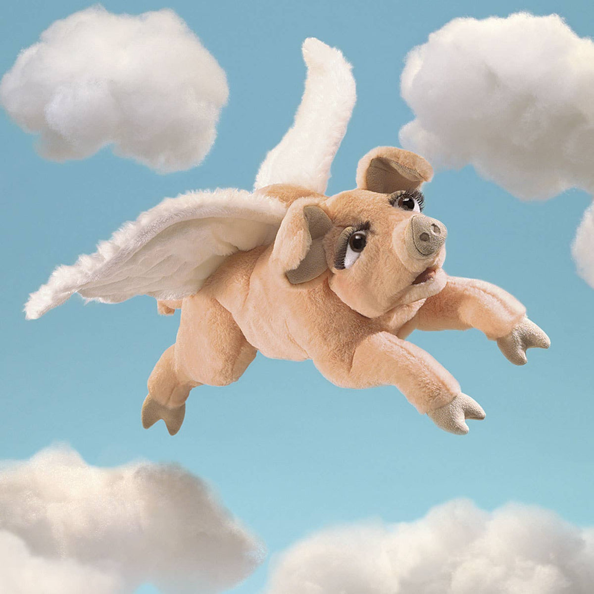 Marionnette à main Cochon avec ailes Folkmanis réaliste