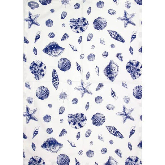 Torchon à motifs coquillages, 71 x 51 cm