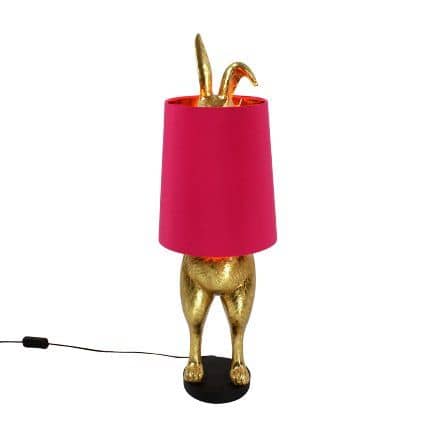 Hiding Bunny® Tischleuchte, Gold/Magenta, 24 x 24 x 74 cm