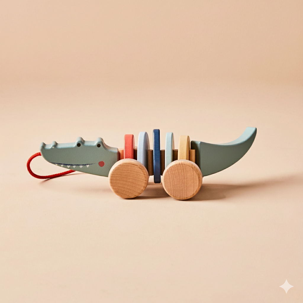 Jeu Jouet à Tirer Crocodile FSC® en Bois Just Bee Kids