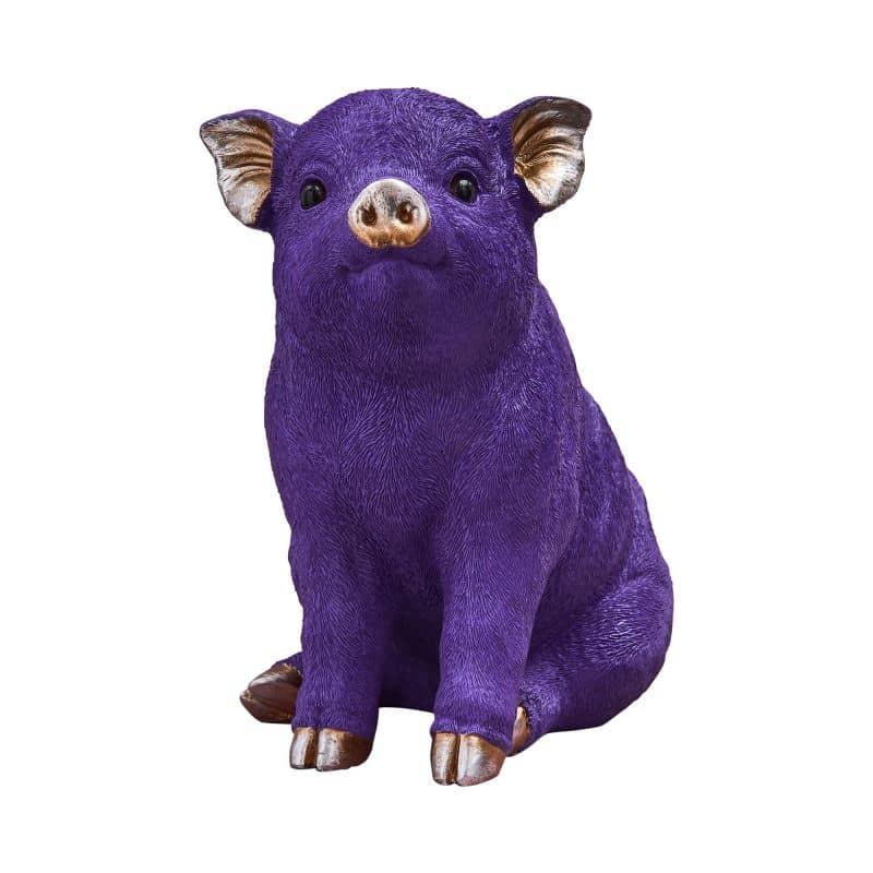Tirelire, résine poly violette, 24 x 12 x 22,5 cm