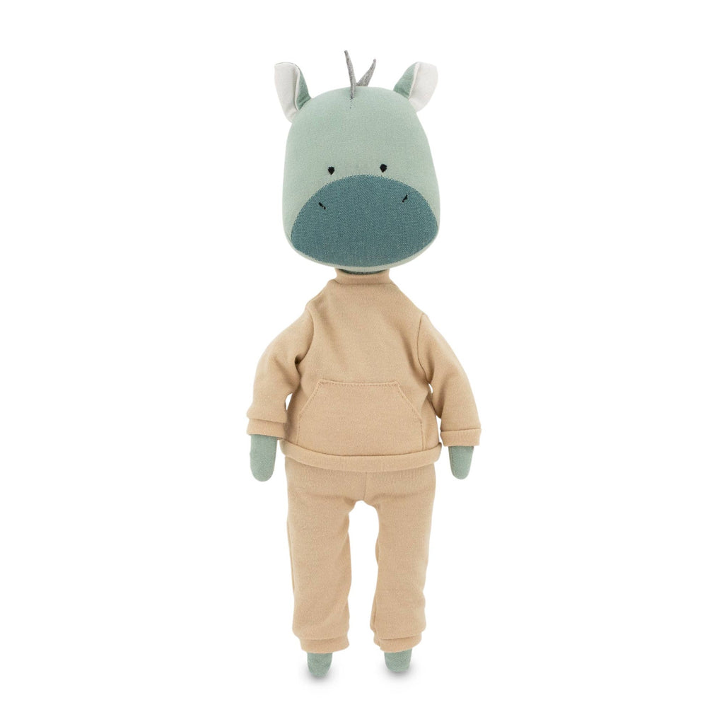 Peluche Andy le Dragon : Ensemble tenue beige et queue de sirène - 29 cm