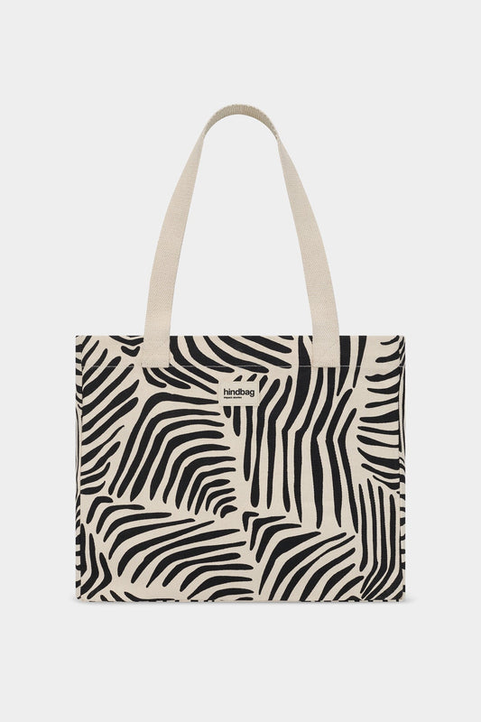 Sac cabas Claude Zèbre écru