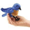 Marionnette à main Mini Hüttenhänger oiseau (bleu) 2755/ Mini Bluebird Folkmanis réaliste