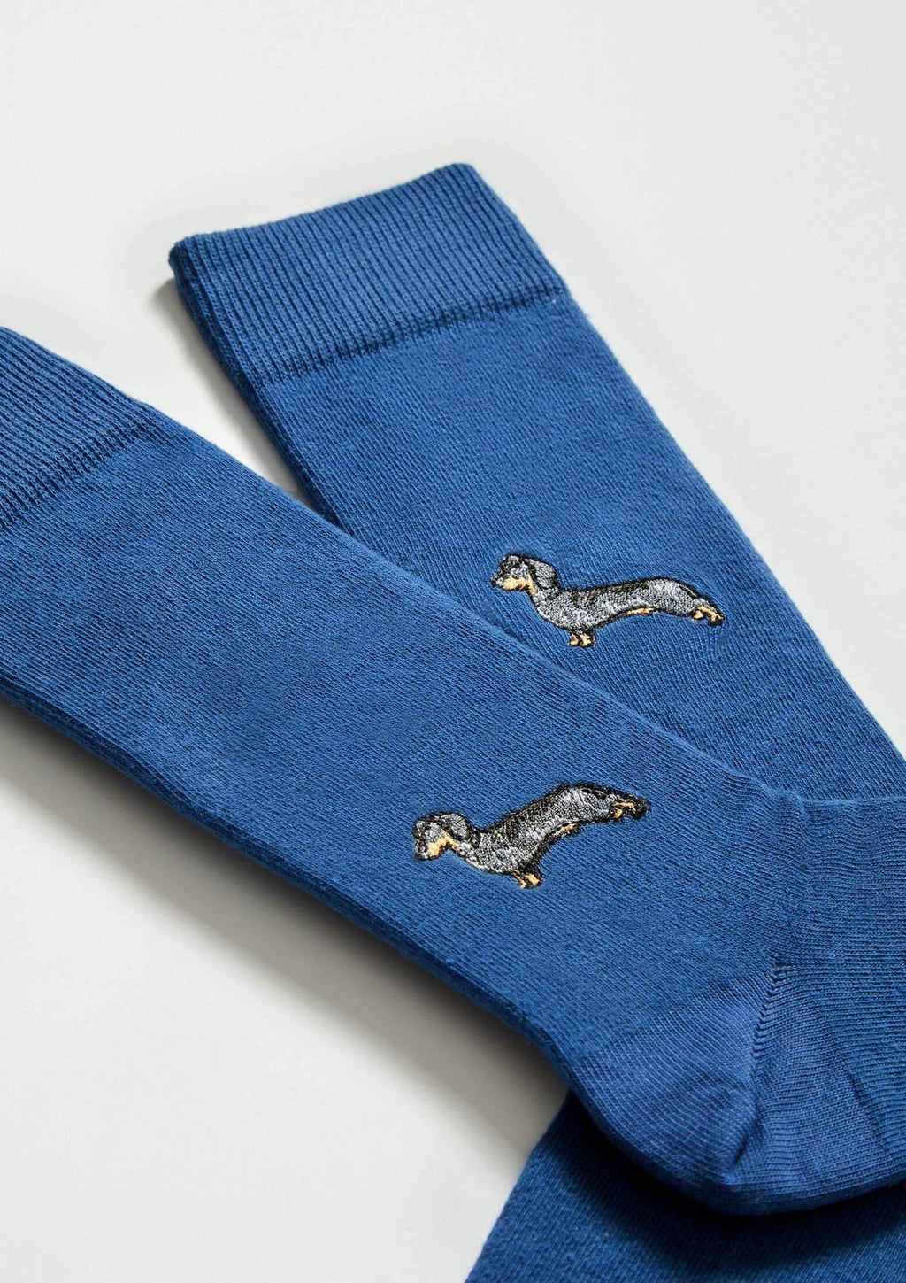 Embroidered BePets Blue Dachshund Socks