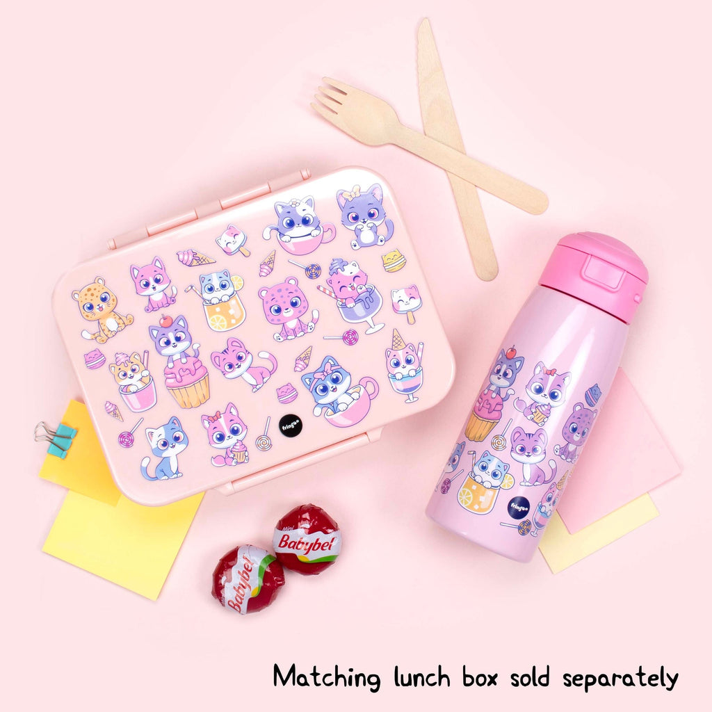 Gourde inox avec paille Enfant – chat "Cats & Sweets"