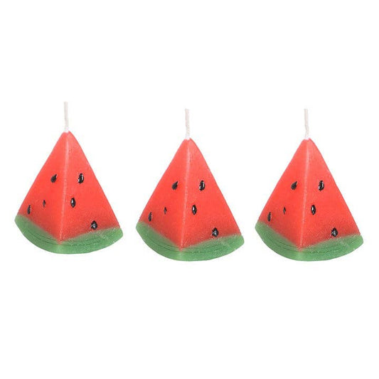 Ensemble de 3 bougies en forme de pastèque