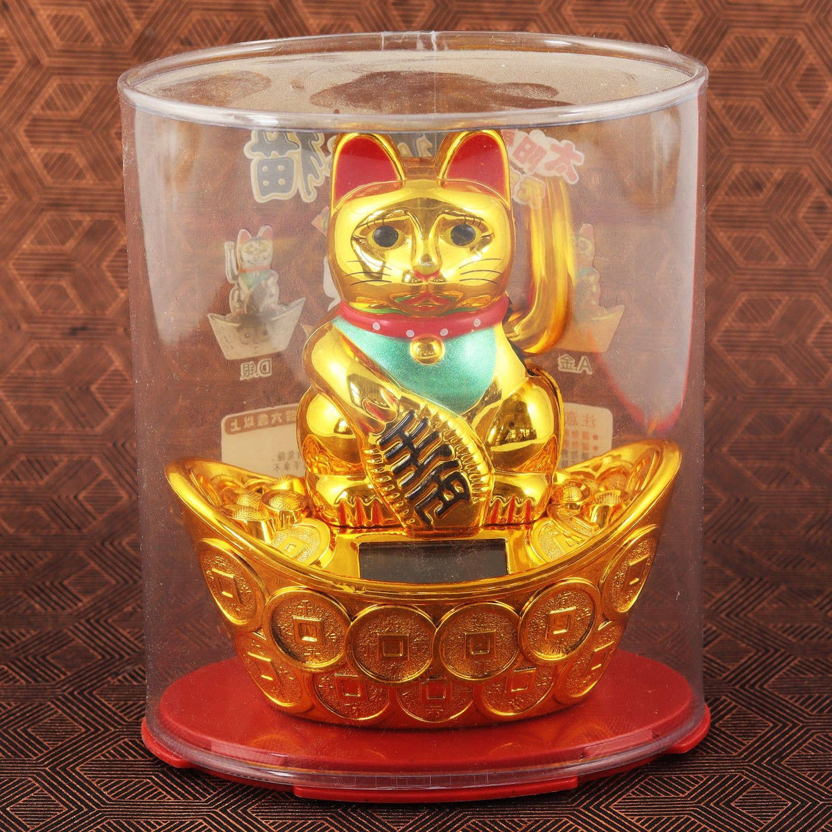 Lucky golden solar cat 10cm