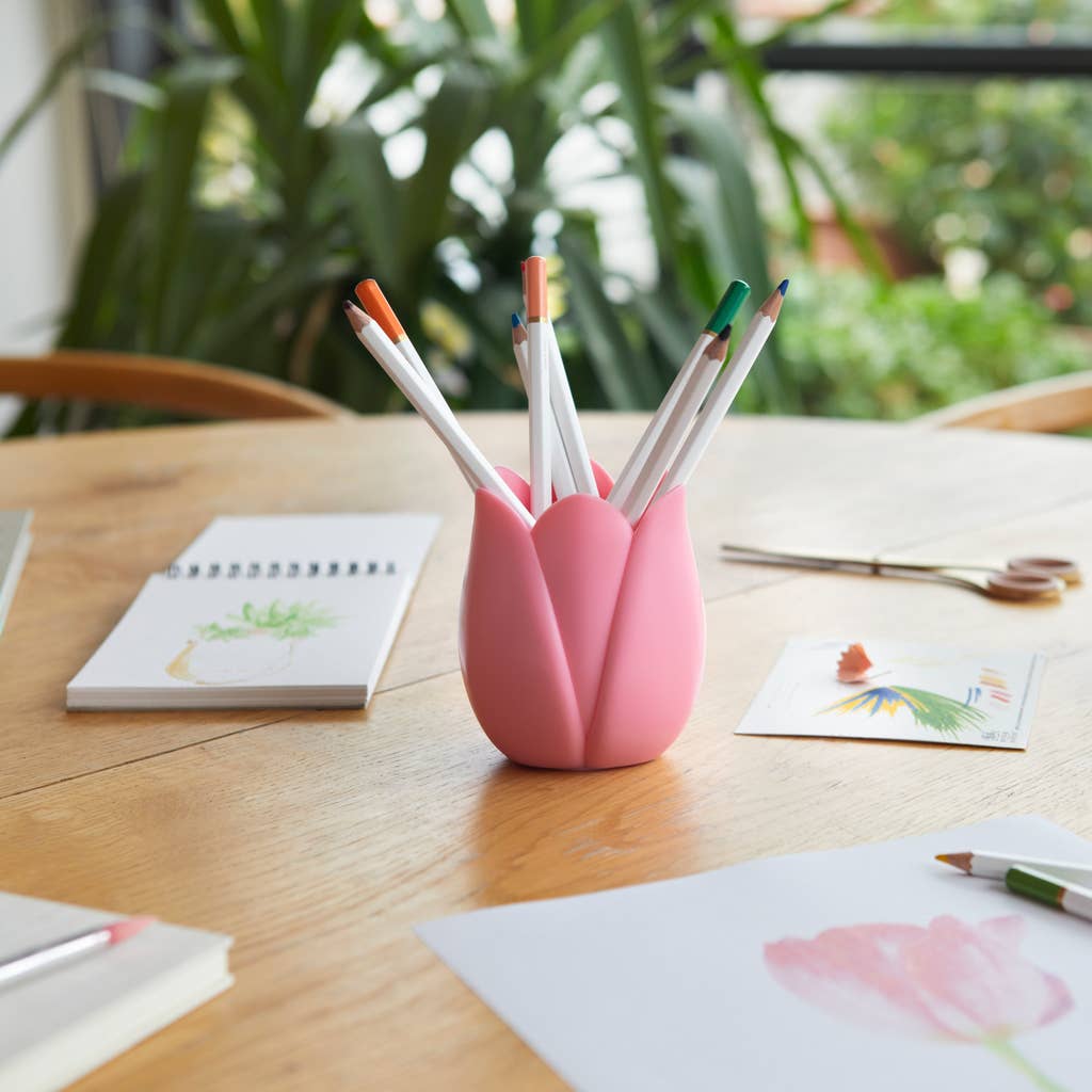 Pot à Crayons Tulipe - Rose