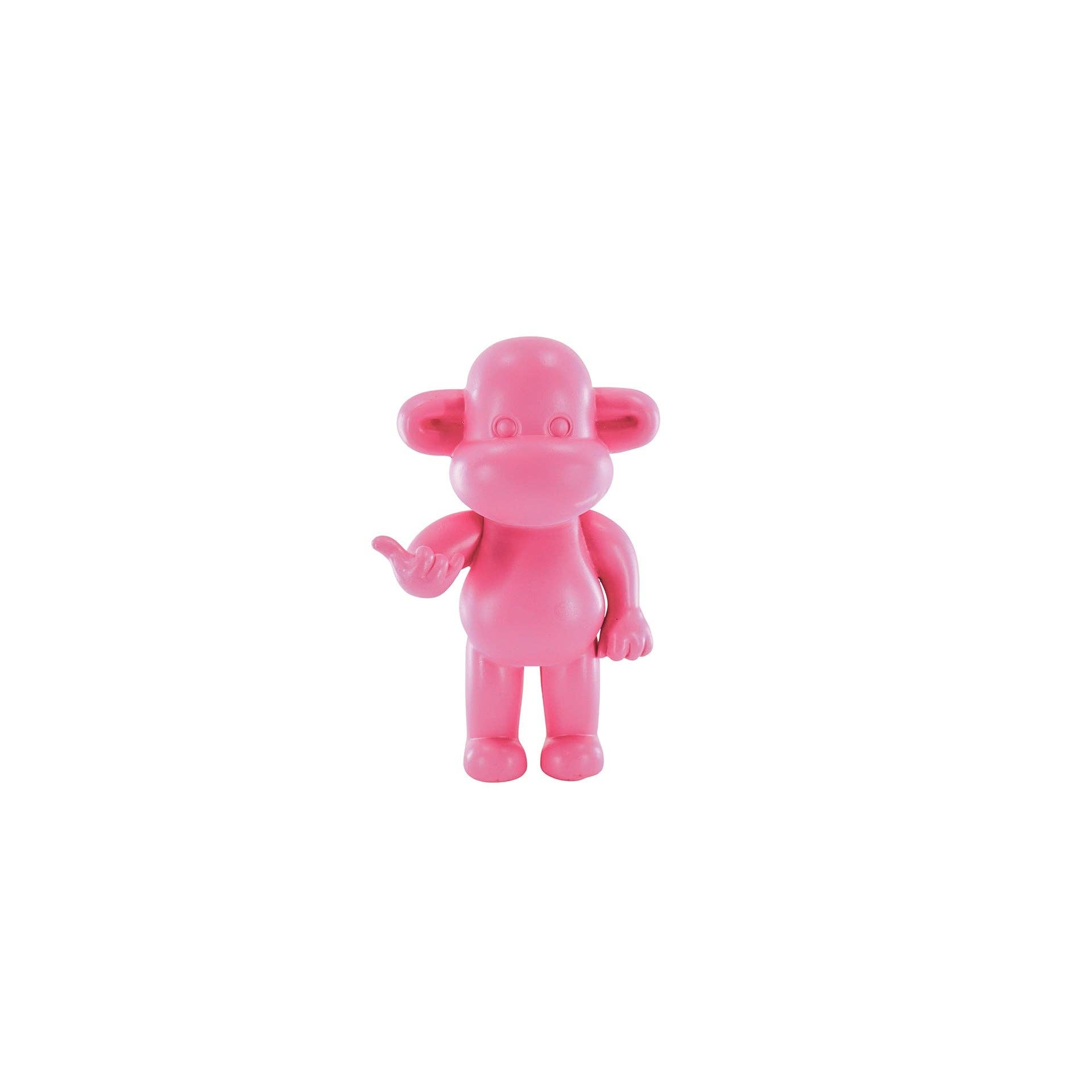 Ornement - Figurine Singe Hang Loose 'La Légende' - Rose - 11x7x19cm