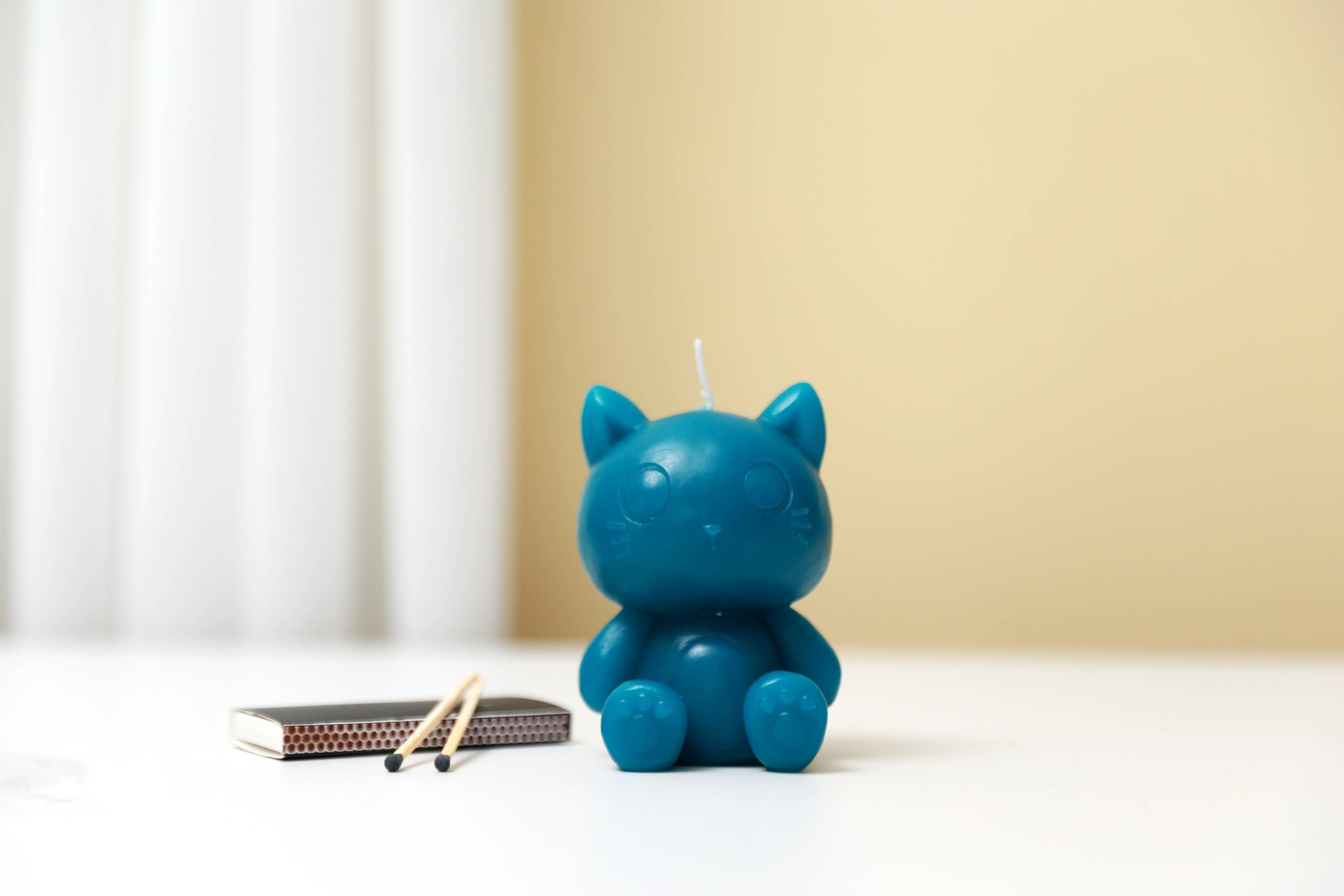 Bougie Chat Bleu Pétrole