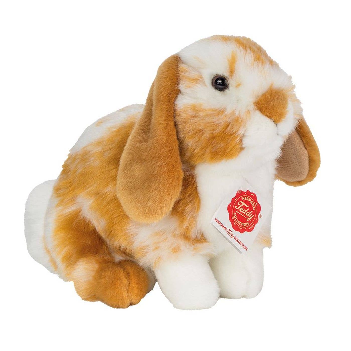 Peluche Lapin Bélier Assis Marron Clair/blanc - Teddy Hermann