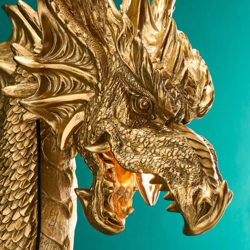 Applique murale Dragon Drake, or, 66 x 27 x 41 cm