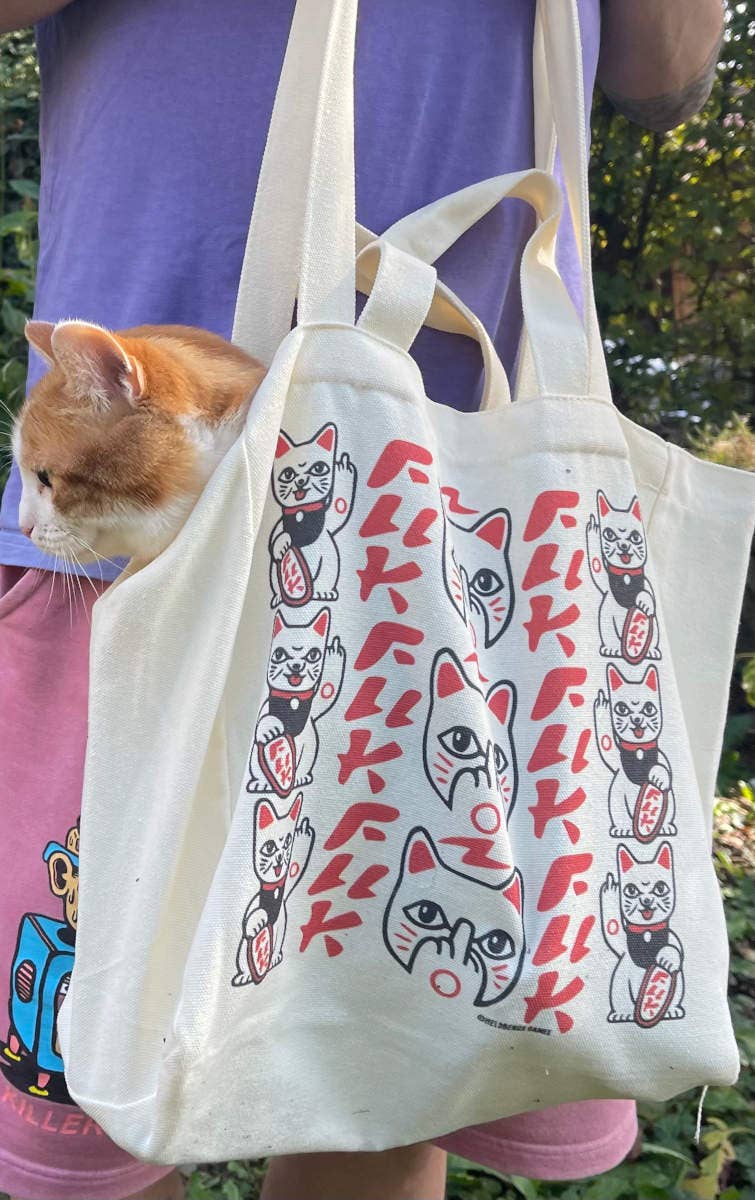 tote bag fuck you maneki neko heldbergs games 