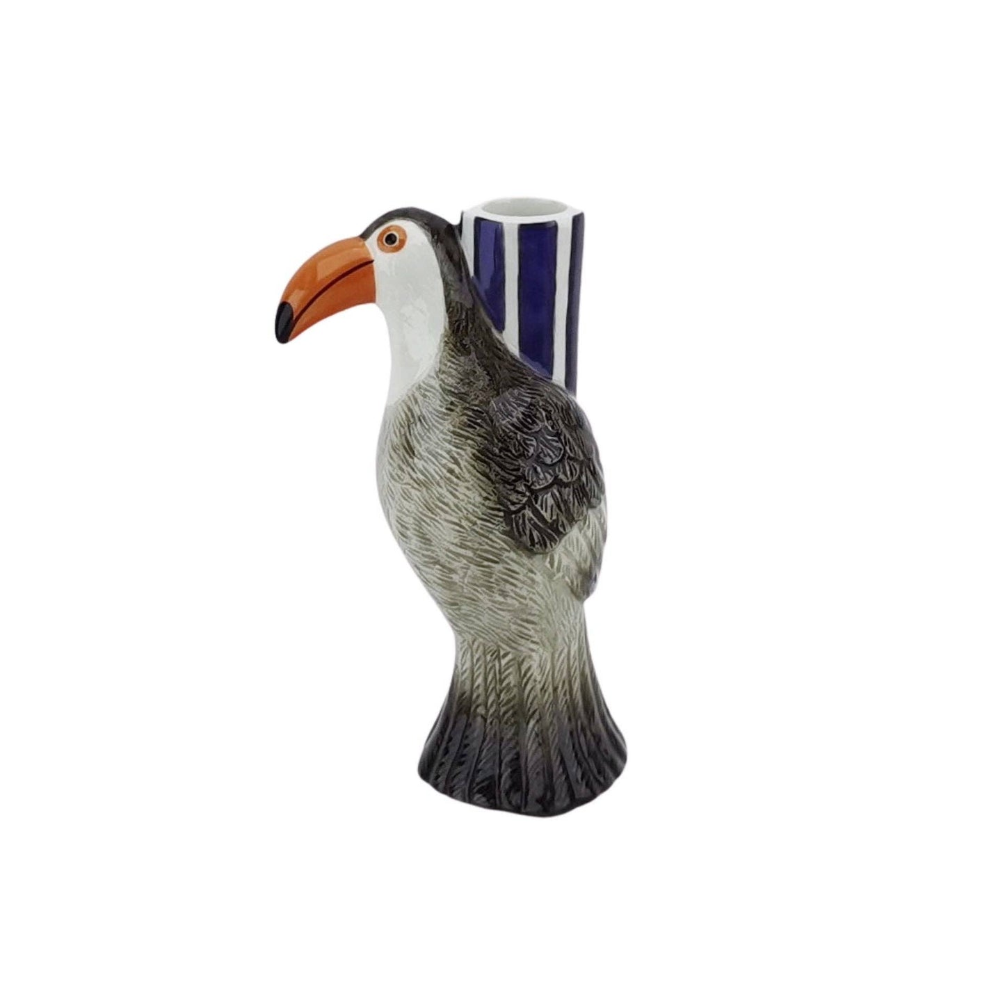 Bougeoir - Toucan - Violet/Gris/Orange - 8,5x7x16cm