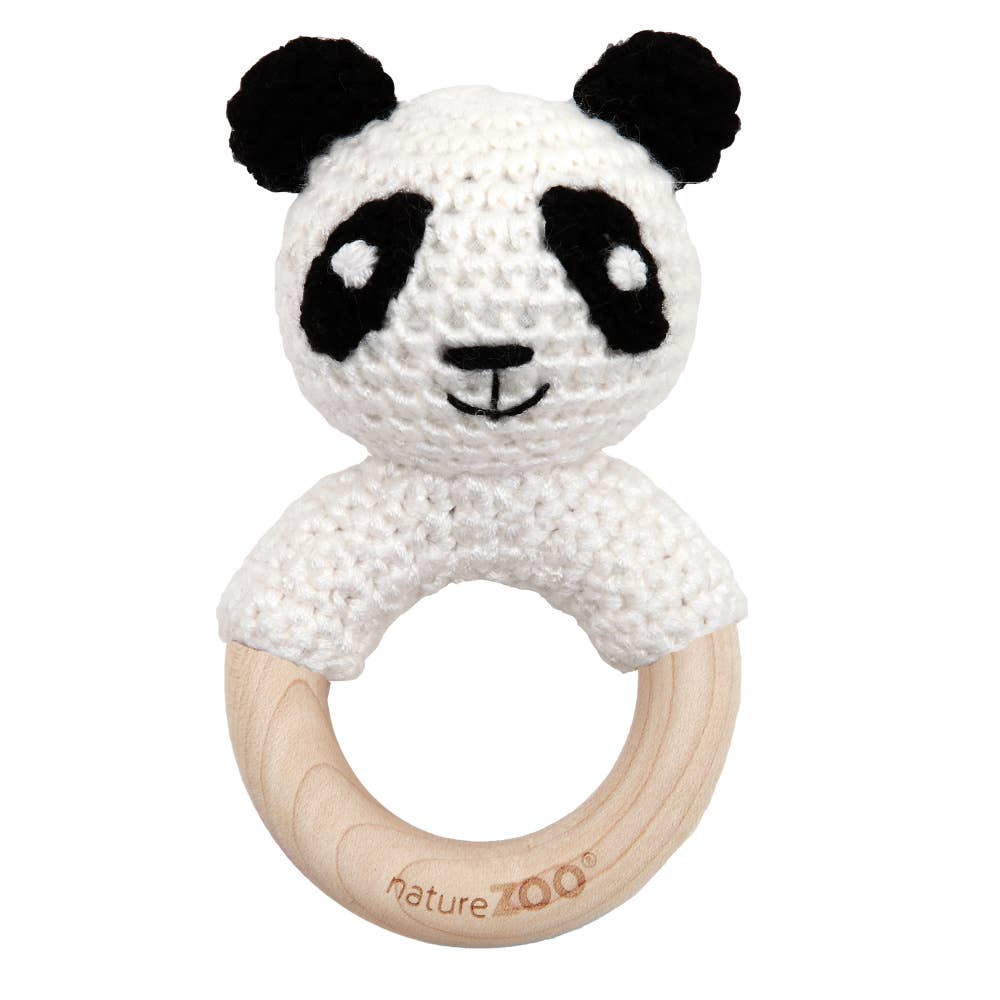 Hochet Anneau en Bois - Panda