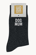 Chaussettes à Paillettes à Message "Dog Mum" - Noir