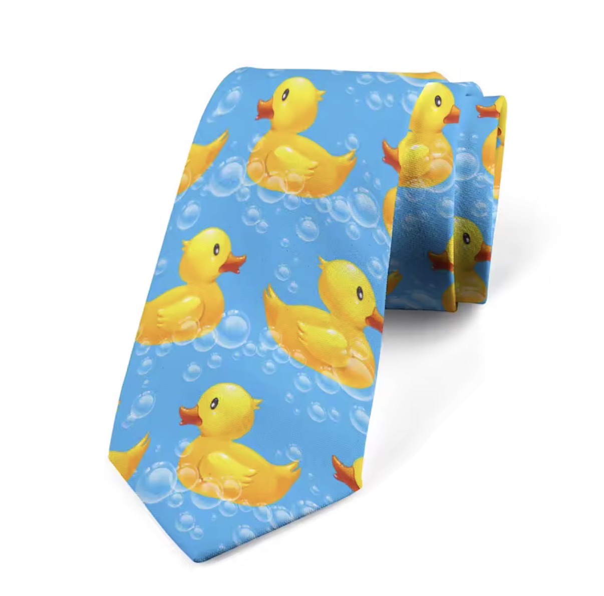 cravate originale homme motif canard jaune
