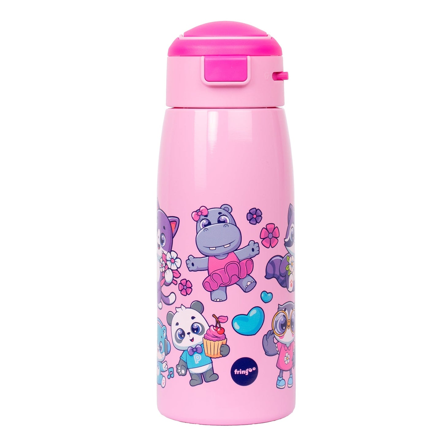 Gourde en acier inoxydable avec paille – acier inoxydable Bottle 350ml -Cute Animals