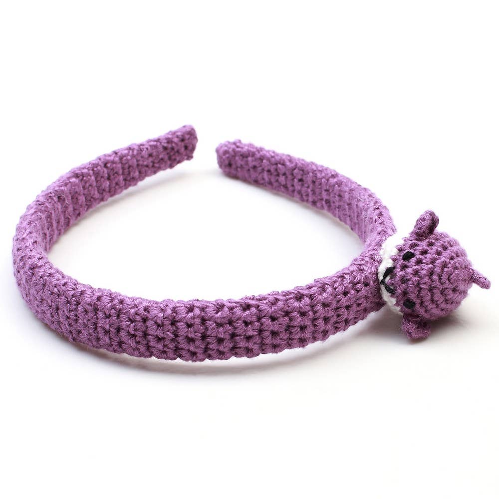 Haarband mit Fischbeindetails – Dunkelviolett