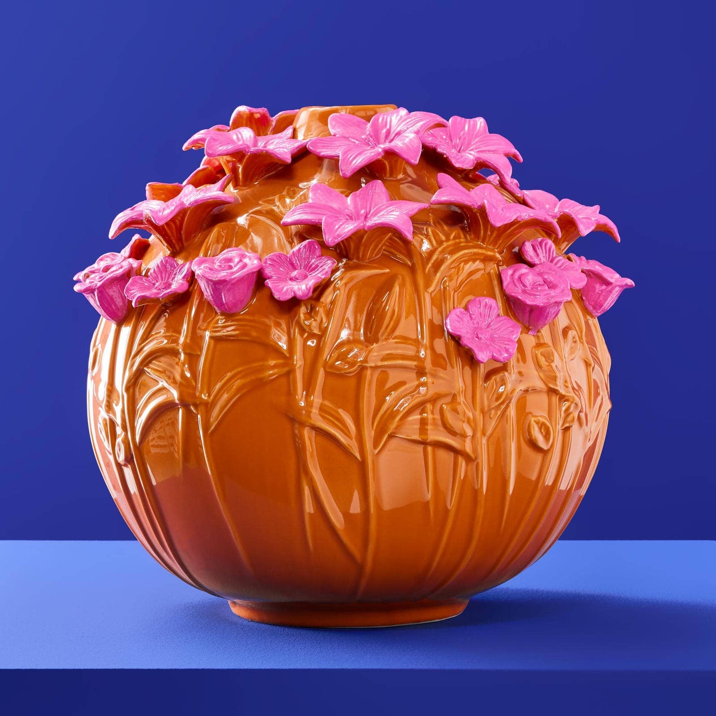 Verano Vase, orange/rosa Steinzeug, 34 x 29,5 cm