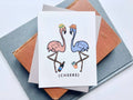 Carte de vœux « Leggy Cheers » Flamingo