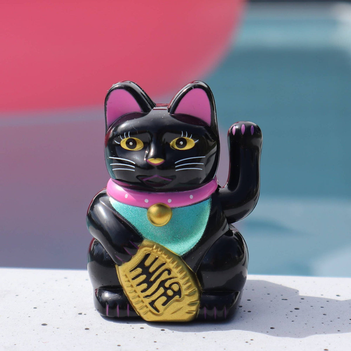 Mini Chat chanceux solaire noir 5cm