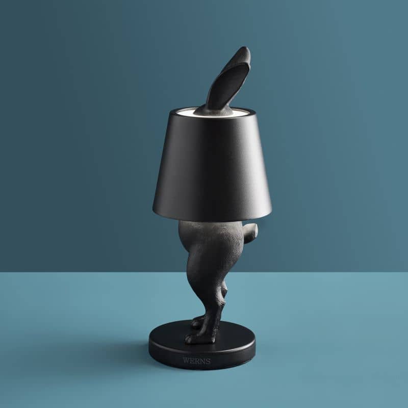 Lampe de table LED Lapin Hiding Rabbit, Noir