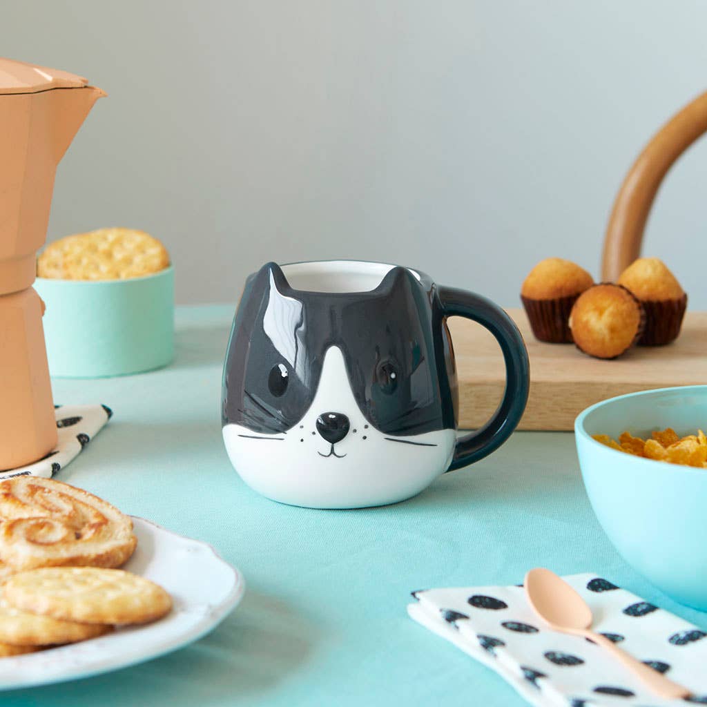 Mug Rond Chat blanc/noir