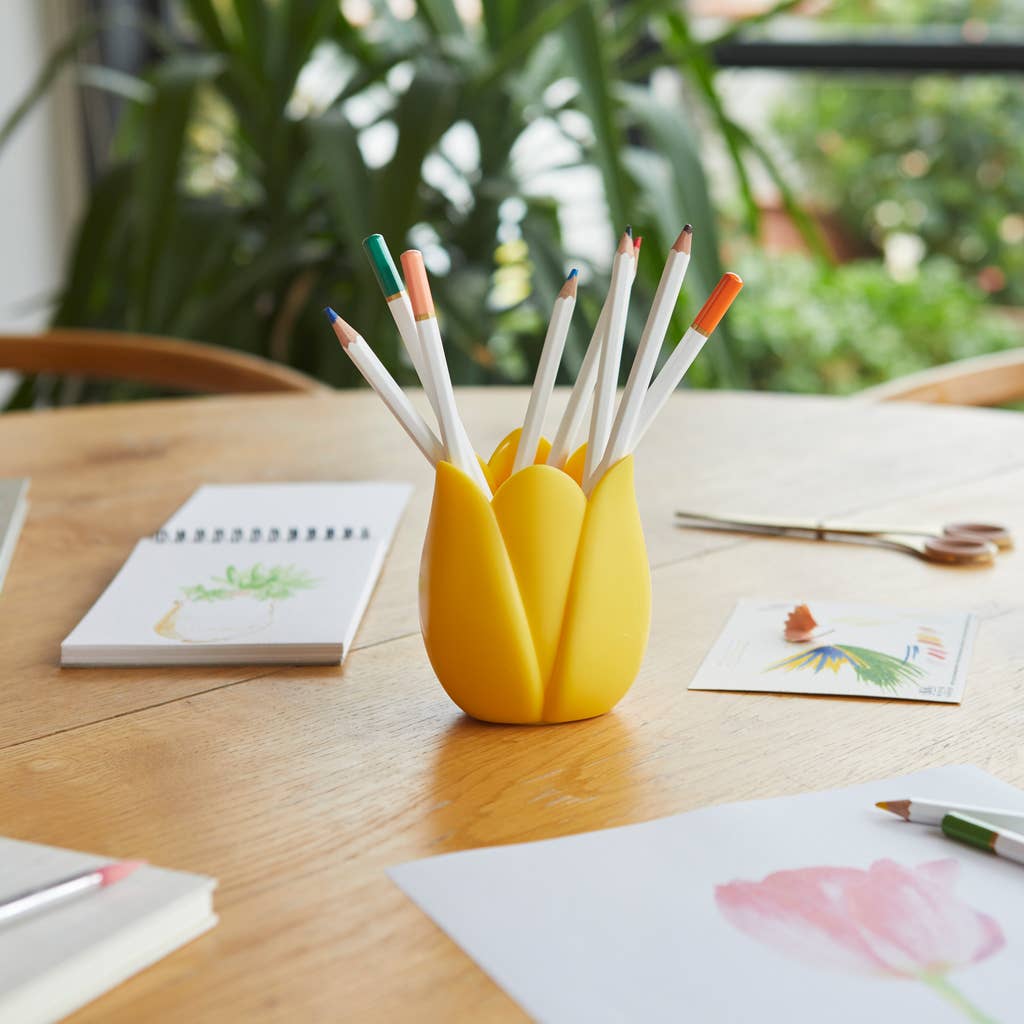 Tulip Pencil Holder - Yellow