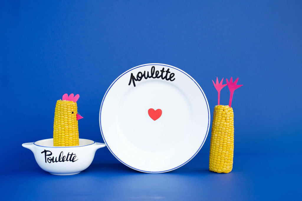 Assiette La Famille S’éclate - Poulette Pied De Poule – vue produit 2