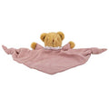 Ours Triangle Doudou Avec Hochet  - Coton Bio Vieux Rose