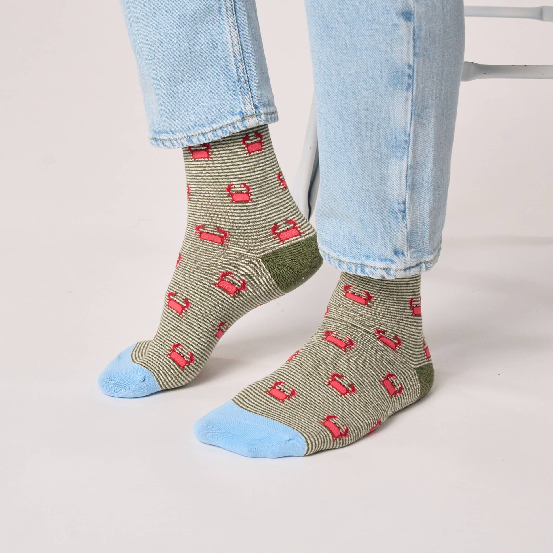 Chaussettes en coton peigné animaux - Crabe