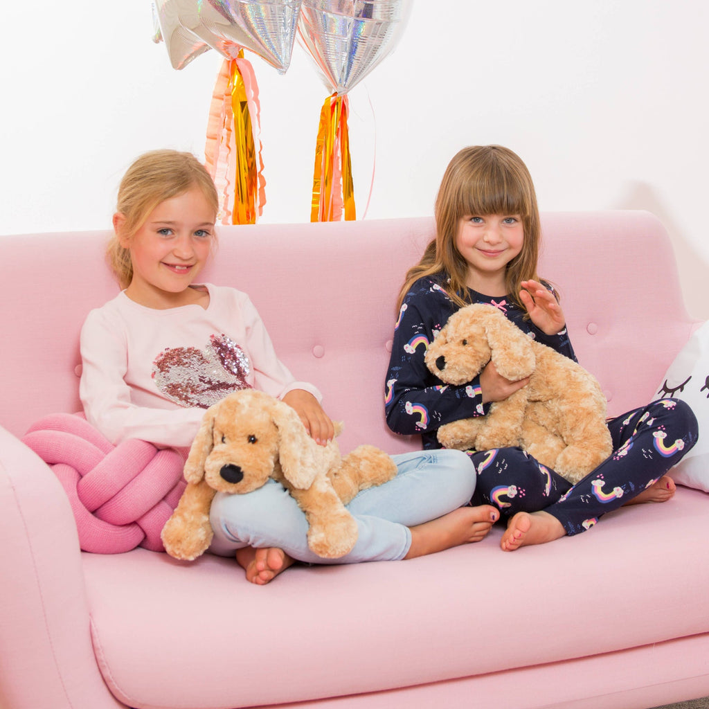 Peluche Chien Couché Beige – 40 cm - Teddy Hermann