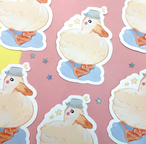 sticker canard gentleman bubblesartcraft 