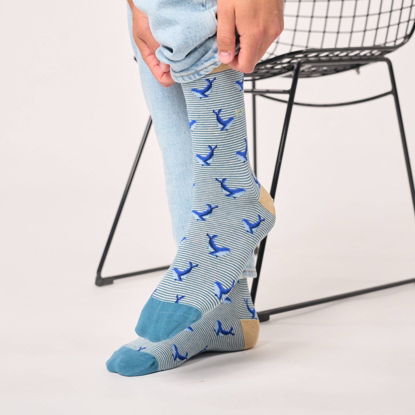 Animal combed cotton socks - Whale