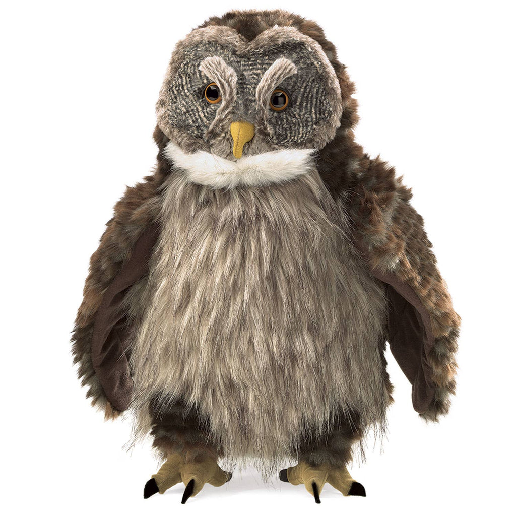 Marionnette à main Hibou avec « effet Huhu » 3135/ Hooting Owl Folkmanis réaliste
