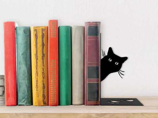 Buchstütze Metall Schwarze Katze