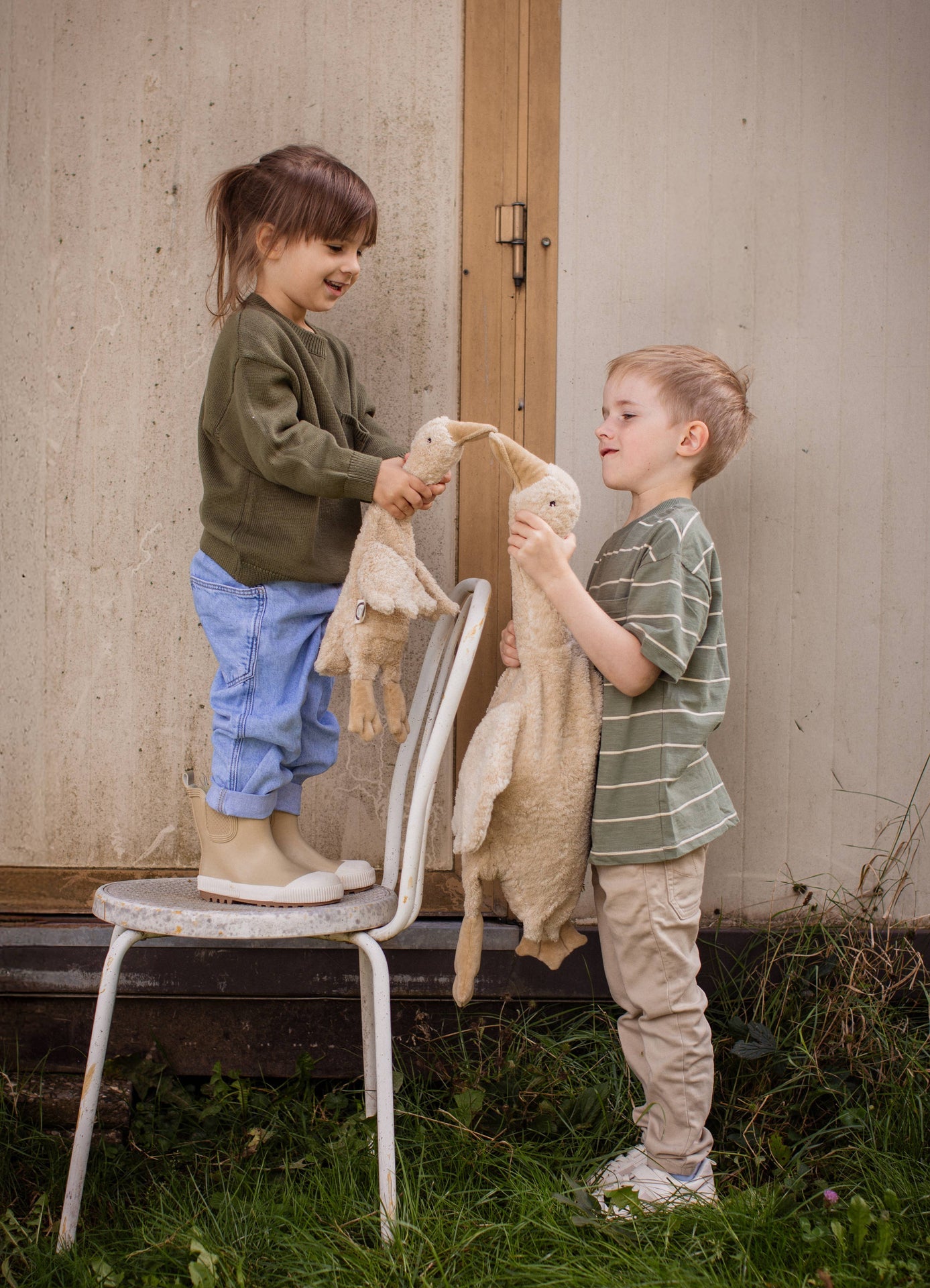 Animal en peluche Oie petite | lin