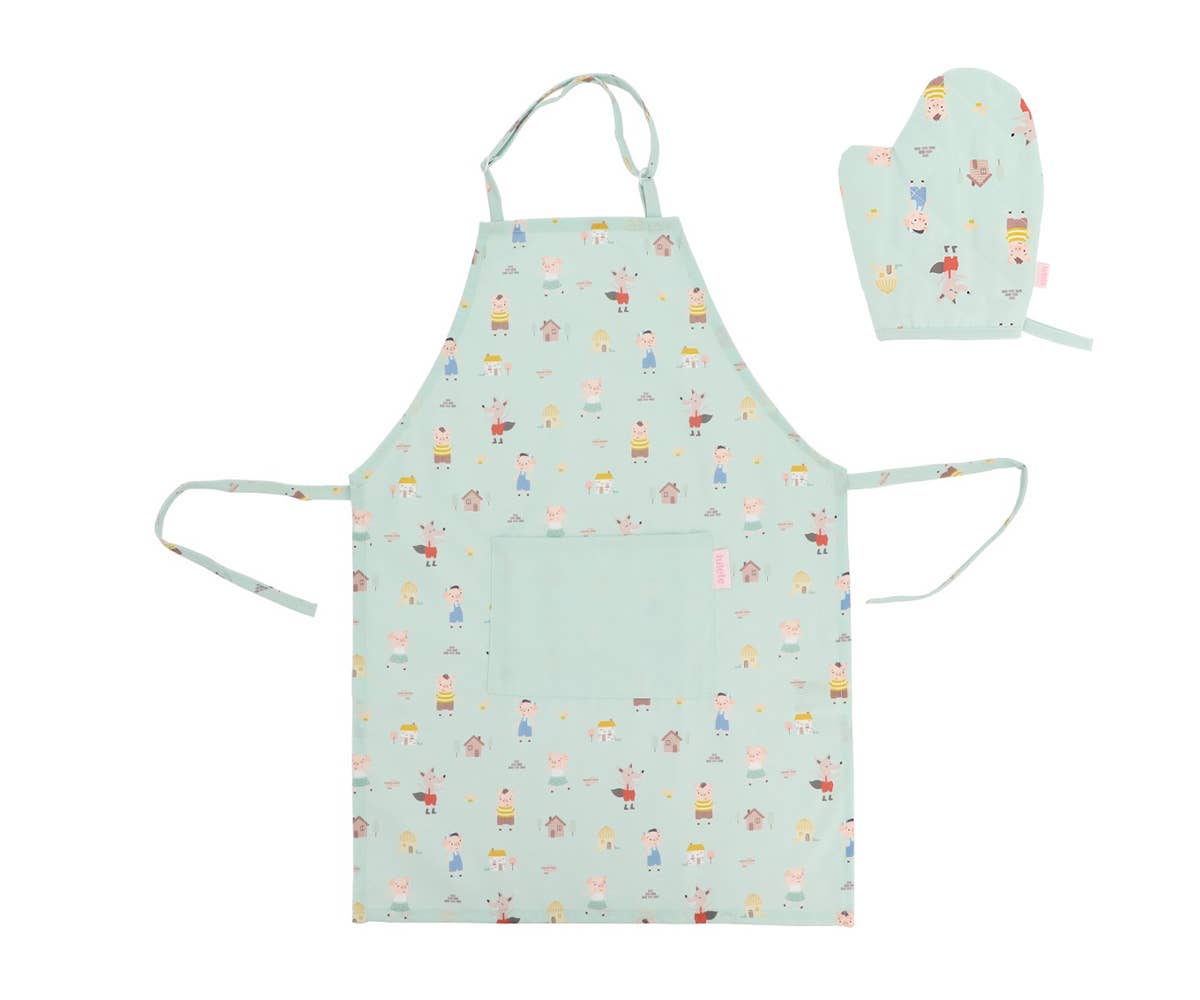 Ensemble tablier et manique Les Trois Petits Cochons