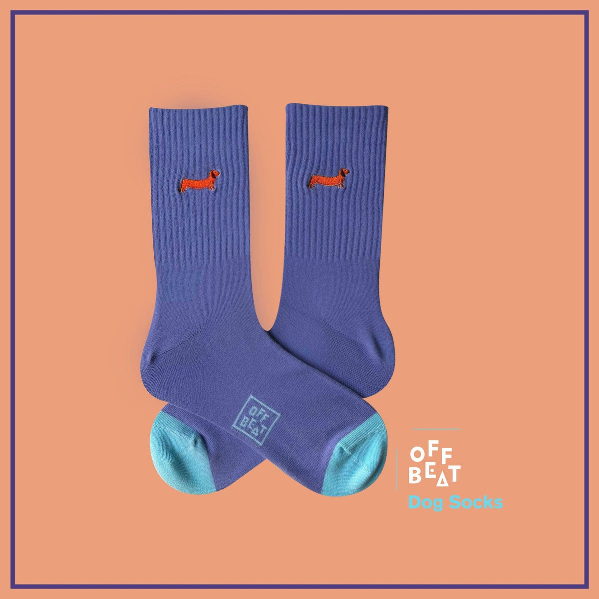 Chaussettes brodées Teckel