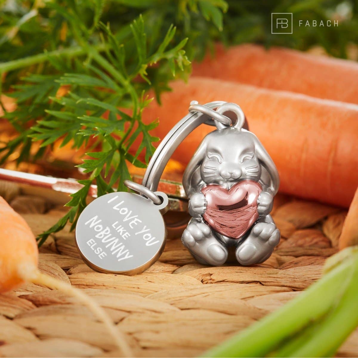 Rabbit Bunny key ring “I love you like nobunny else”