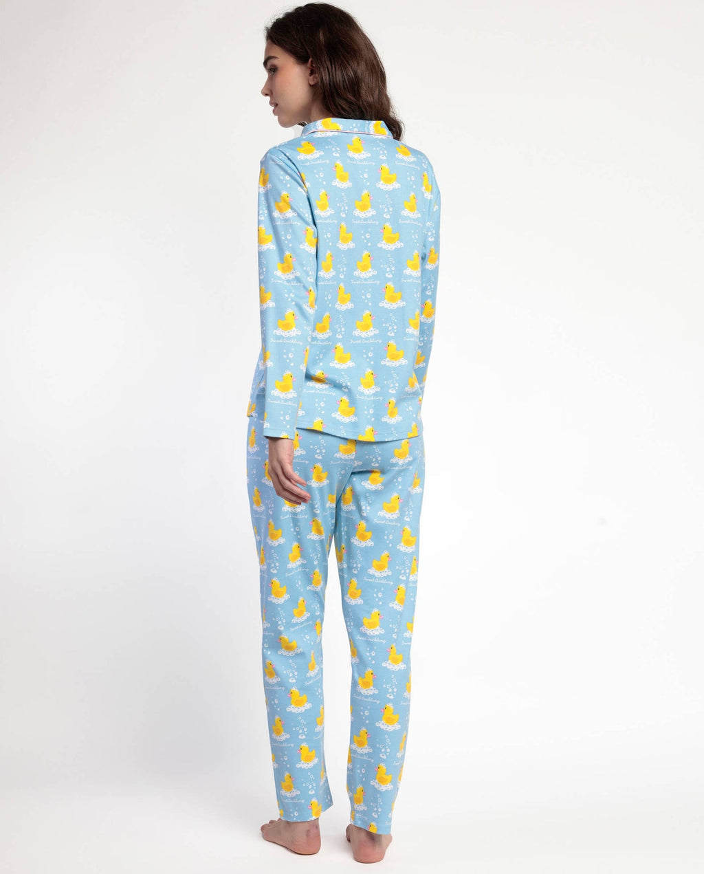 Pyjama à manches longues ouvert Femme - Canard « Sweet Duckling”